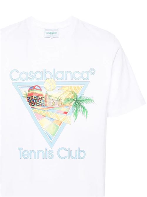 White/multicolour organic cotton t-shirt Casablanca | MS24JTS00105AFRO CUBISM